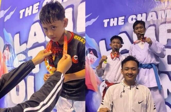 
					Poto: Naufal Hafidz Baskara saat menerima Medali Emas di kejuaraan Student Olympic 2025 