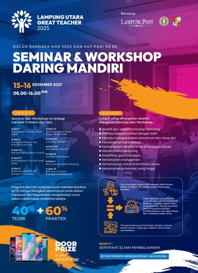 
					Lampung Utara Gelar “Great Teacher 2025”: Gerakan Besar Guru Menuju Pendidikan yang Lebih Humanis