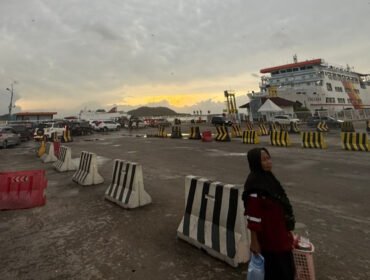 Poto: Situasi arus mudik pelabuhan bakau heni pagi hari tampak tidak ada penumpukan (Ary)