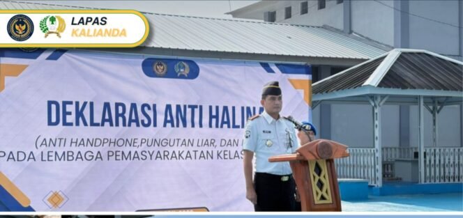
					Poto ; Momen Lembaga Pemasyarakatan (Lapas) Kelas IIA Kalianda menggelar deklarasi Anti HALINAR (ist).