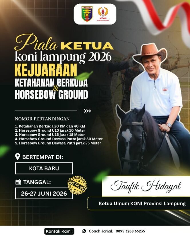 
					Ratusan Peserta Padati Kejuaraan Ketahanan Berkuda dan Horsebow Ground di Lampung